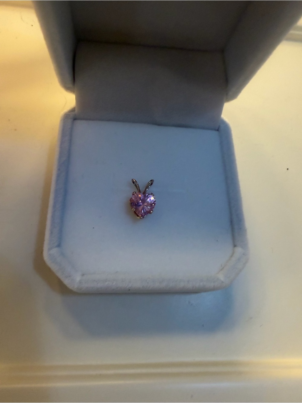 14k Gold Pink Sapphire Heart Necklace Pendant